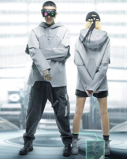 Hoodie Patchwork Fantôme Futuriste