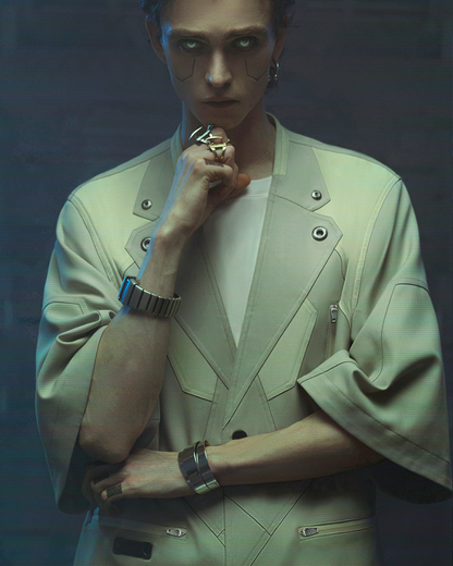 Costume à manches courtes infusé de technologie