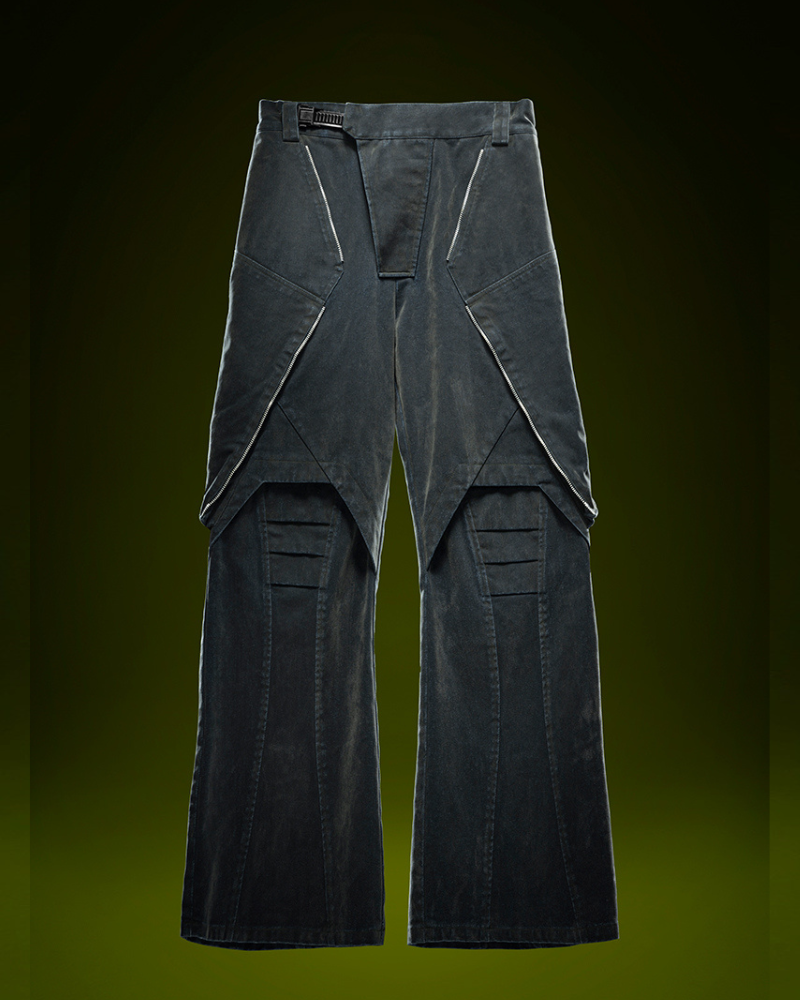 Pantalon en Denim Distress Velours
