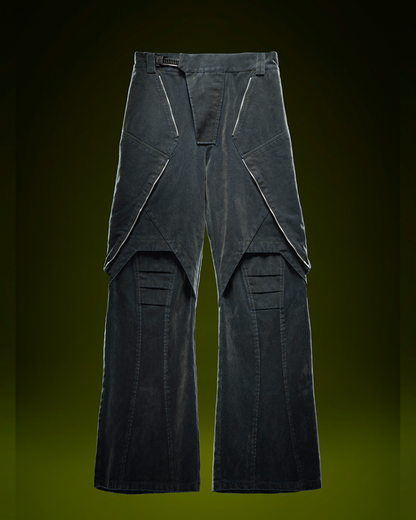 Pantalon en Denim Distress Velours