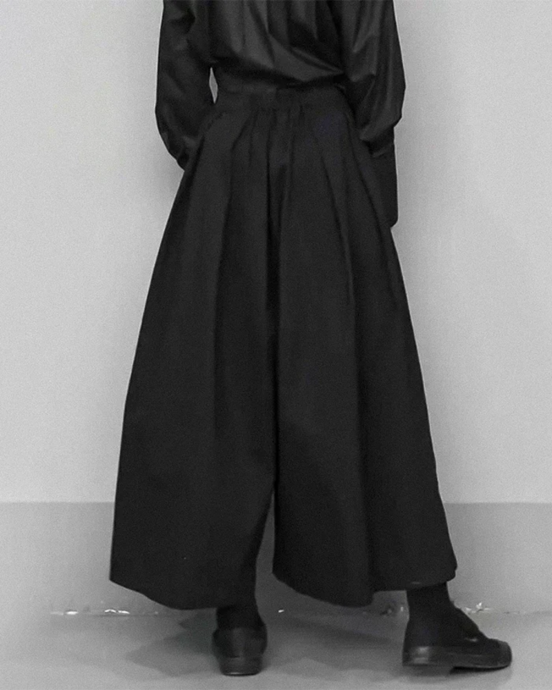 Pantalons Croisés à Jambes Larges Tendance