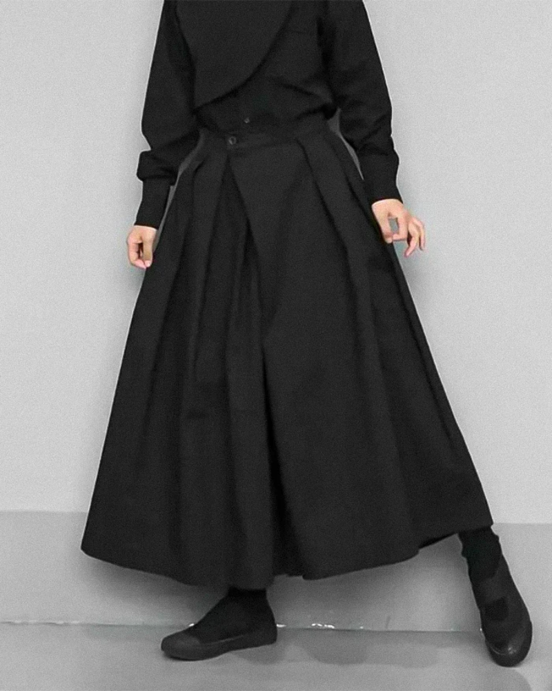 Pantalons Croisés à Jambes Larges Tendance