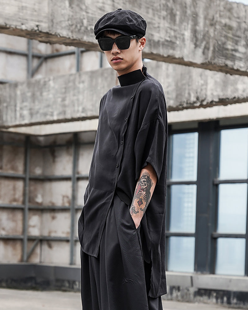 Chemise Relaxed Inspirée par la Technologie Élégante