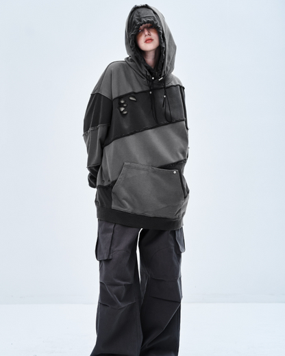 Hoodie Unisexe Patchwork Tendance