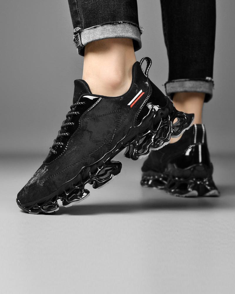 Baskets en Cuir Gelé Chic - chaussures élégantes - Baskets Chic en Cuir Gelé pour Style Techwear