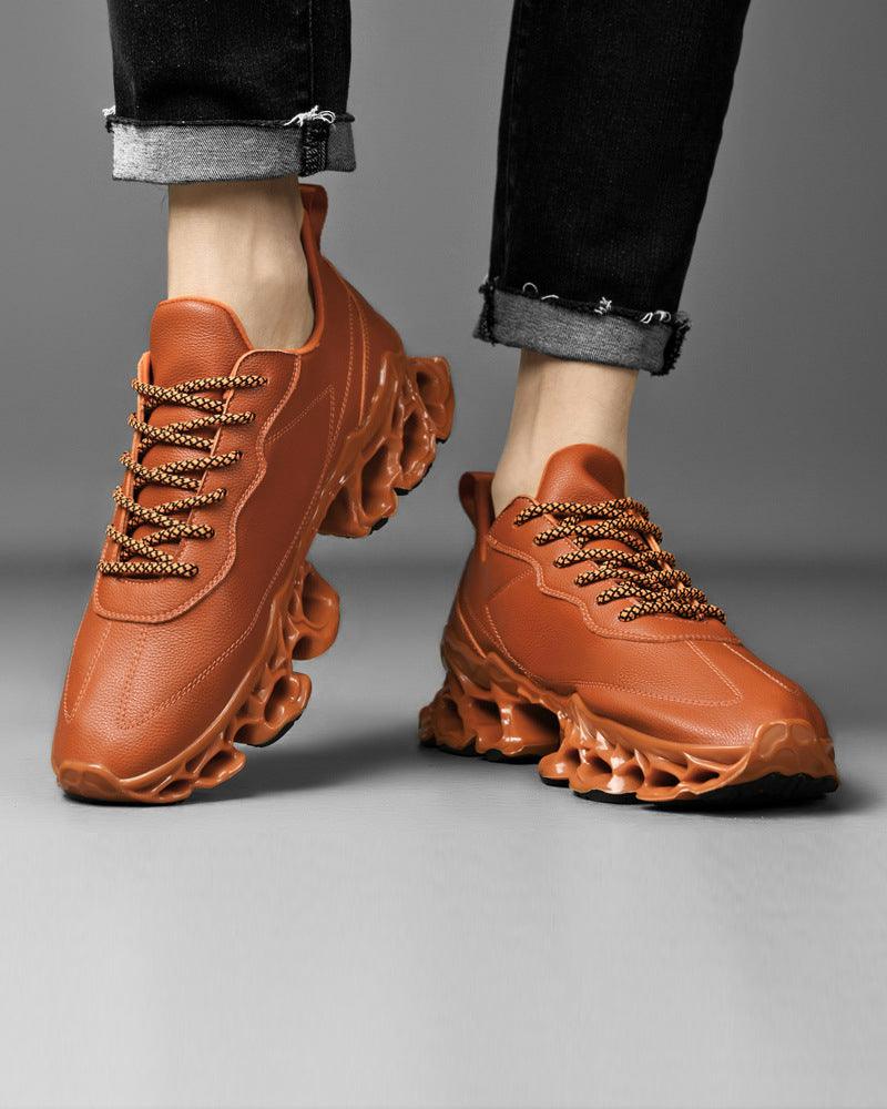 Baskets en Cuir Gelé Chic - chaussures élégantes - Baskets Chic en Cuir Gelé pour Style Techwear