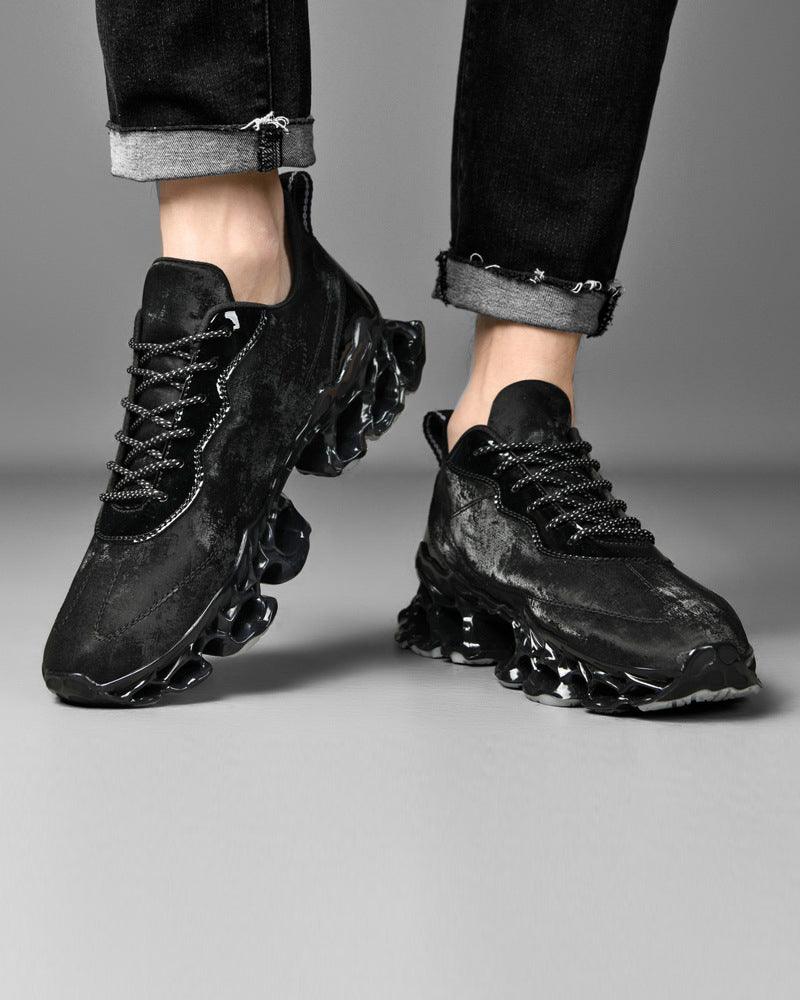 Baskets en Cuir Gelé Chic -  chaussures techwear - Baskets Chic en Cuir Gelé pour Style Techwear