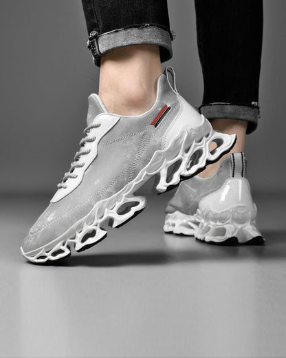 Baskets en Cuir Gelé Chic -  mode techwear - Baskets Chic en Cuir Gelé pour Style Techwear