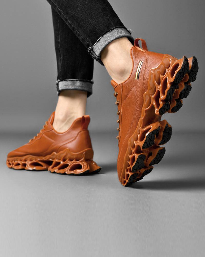 Baskets en Cuir Gelé Chic -  streetwear - Baskets Chic en Cuir Gelé pour Style Techwear