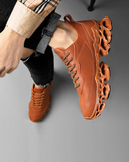 Baskets en Cuir Gelé Chic -  tenues modernes - Baskets Chic en Cuir Gelé pour Style Techwear