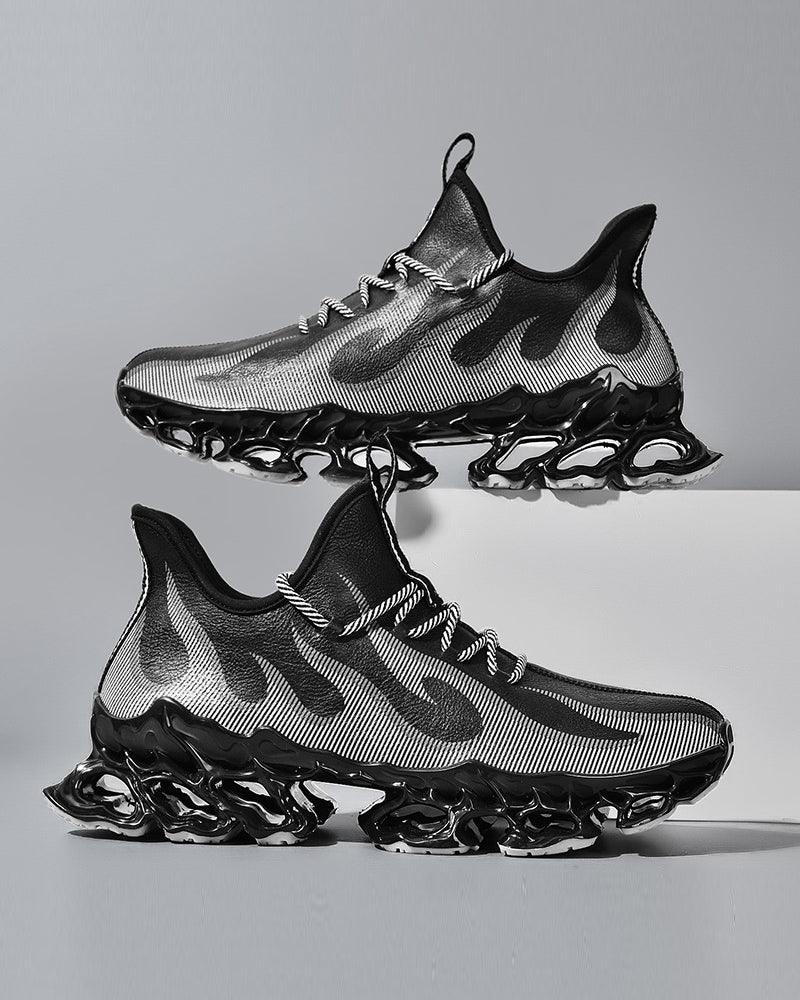 Baskets Futuristes Infusées de Feu -  confort quotidien - Baskets Futuristes Confortables en Maille et Caoutchouc