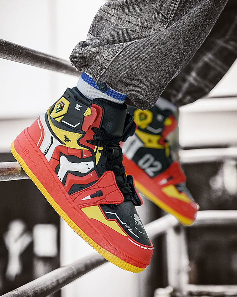 Baskets Mecha Tech Avancées -  baskette en cuir - Baskets avancées Mecha Tech au style cyberpunk