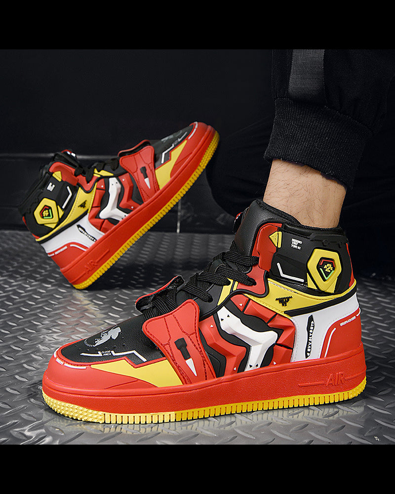 Baskets Mecha Tech Avancées -  baskette en cuir - Baskets avancées Mecha Tech au style cyberpunk