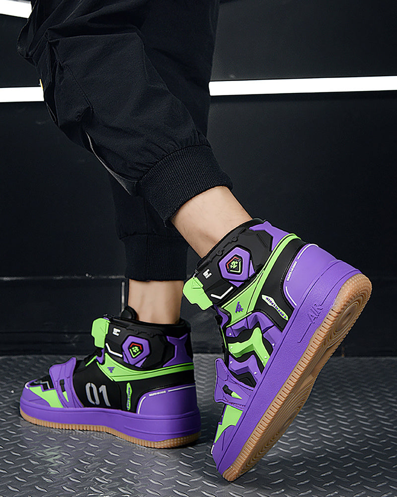 Baskets Mecha Tech Avancées -  cuir givré - Baskets avancées Mecha Tech au style cyberpunk