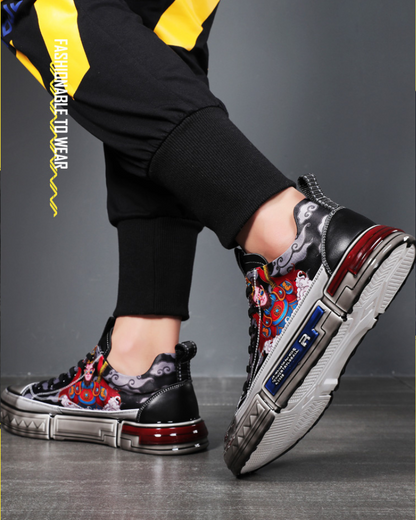 Baskets Techwear Chic en Cuir -  confort quotidien - Baskets Chic en Cuir pour un Style Techwear