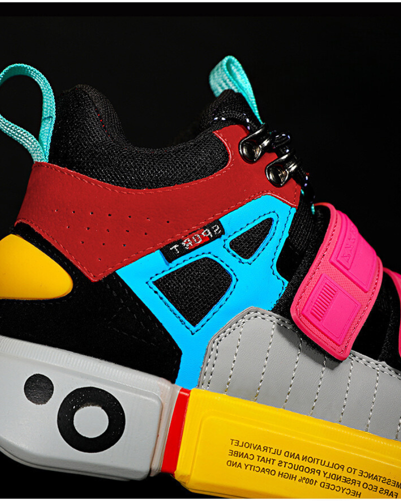 Baskets Unisexes Duo-Tone Vibrantes -  techwear - Baskets Unisexes Duo-Tone pour un Style Moderne