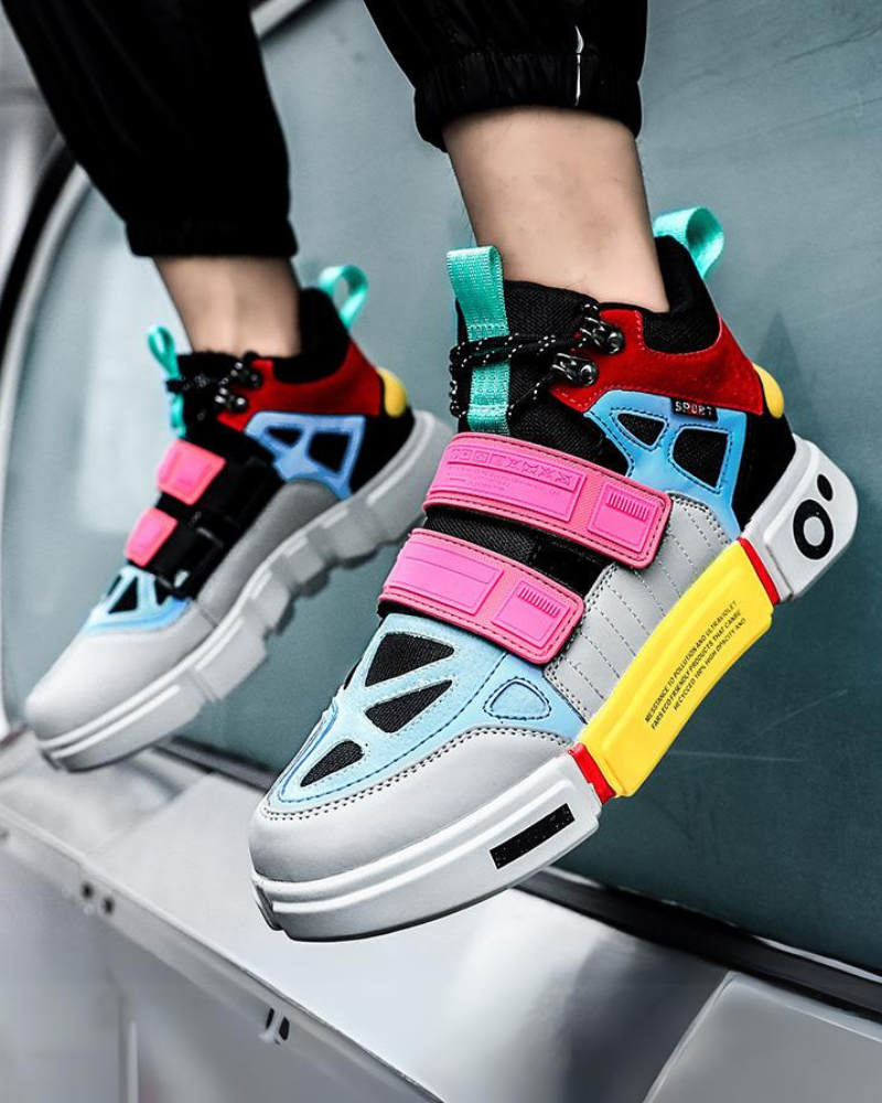 Baskets Unisexes Duo-Tone Vibrantes - chaussures techwear - Baskets Unisexes Duo-Tone pour un Style Moderne