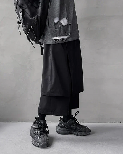 Pantalons Hakama Japonais Noirs Élégants