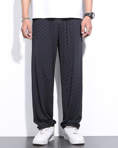 Pantalons de détente à motif damier Groovy