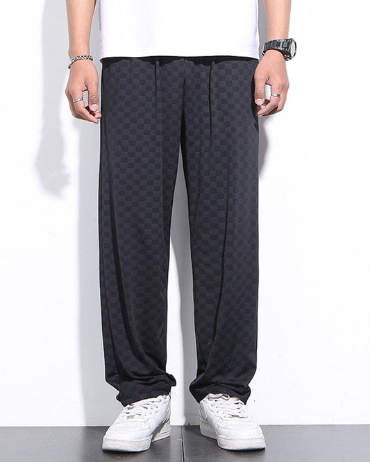 Pantalons de détente à motif damier Groovy