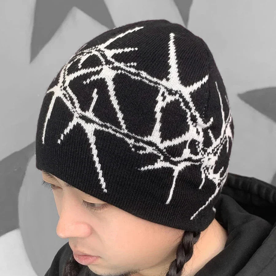 Bonnet Barbelé -  design barbelé - Bonnet Barbelé au Style Y2K pour le Streetwear