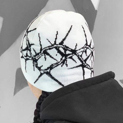Bonnet Barbelé - accessoires tendance - Bonnet Barbelé au Style Y2K pour le Streetwear