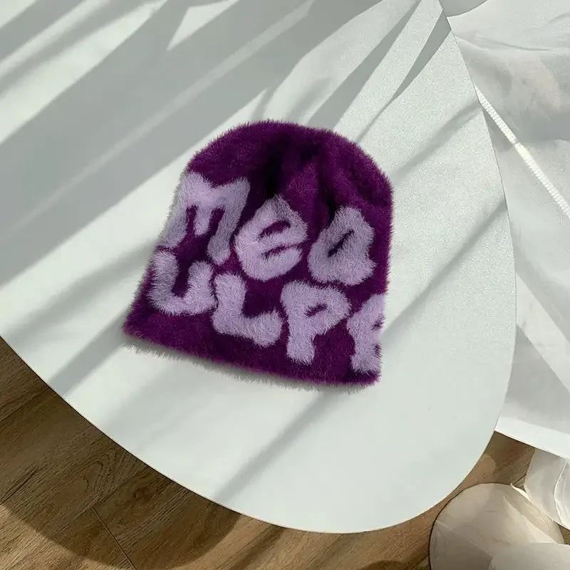 Bonnet en Mohair -  bonnet taille unique - Bonnet en Mohair Doux et Confortable pour Tous