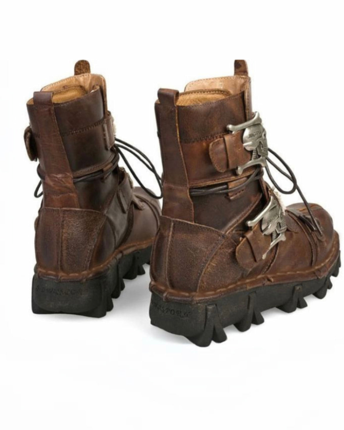 Bottes de Biker avec Crâne en Relief -  cuir - Bottes de Biker avec Crâne en Relief pour Aventuriers