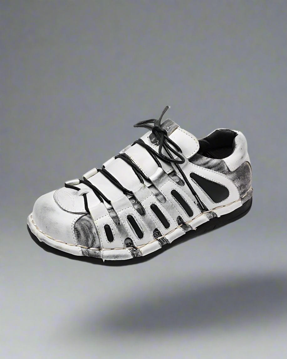 Bottes de Motard en Cuir Épais -  bottes confortables - Bottes de Motard en Cuir Épais à Bout Ronde