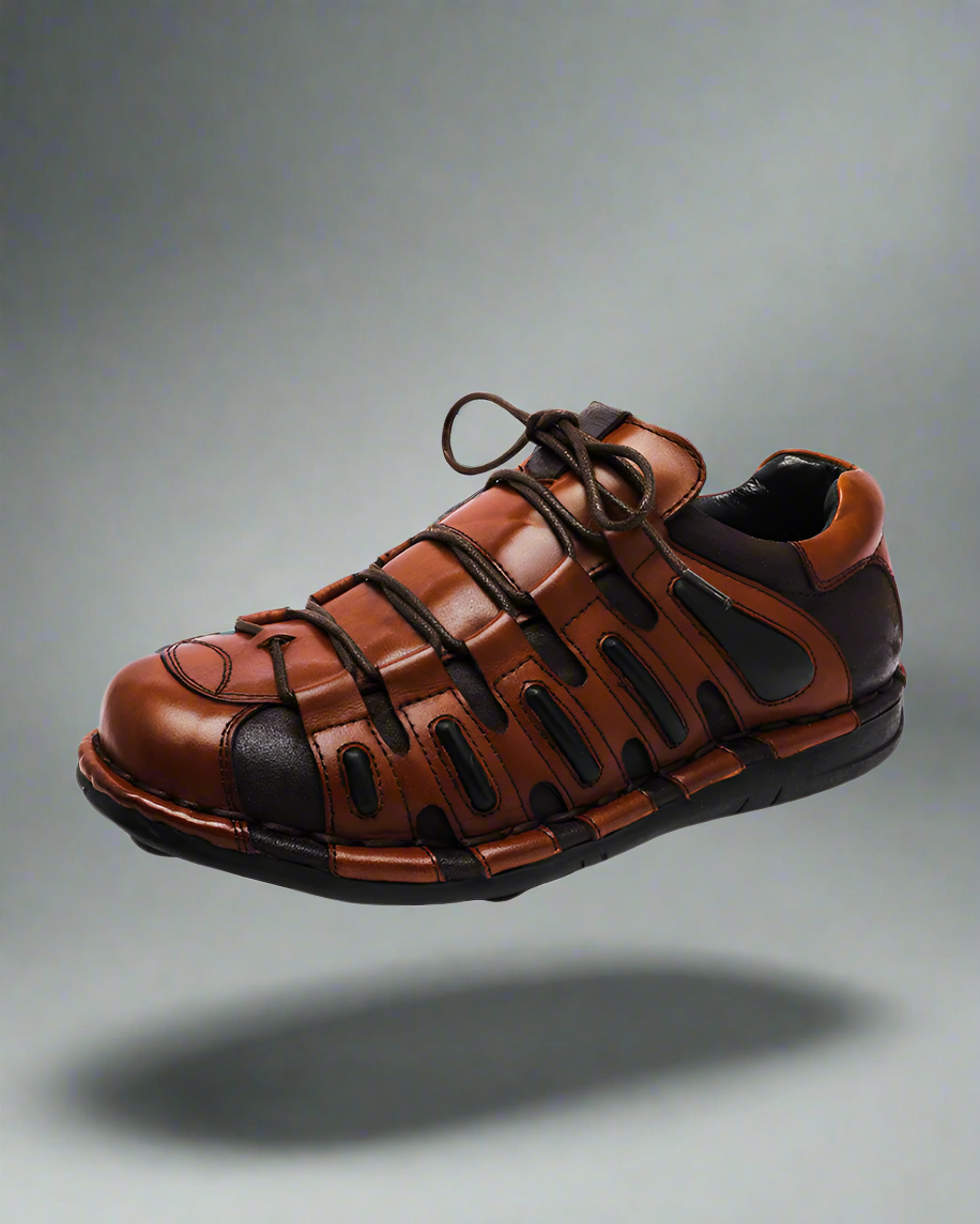 Bottes de Motard en Cuir Épais - bottes - Bottes de Motard en Cuir Épais à Bout Ronde