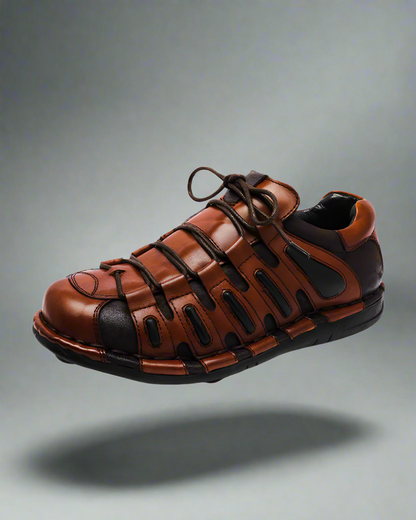 Bottes de Motard en Cuir Épais - bottes - Bottes de Motard en Cuir Épais à Bout Ronde