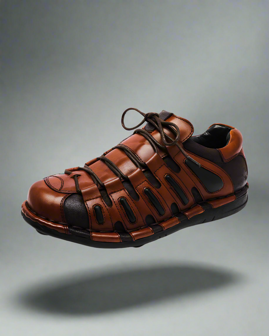 Bottes de Motard en Cuir Épais - bottes - Bottes de Motard en Cuir Épais à Bout Ronde