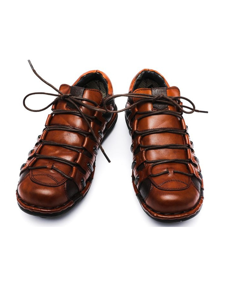 Bottes de Motard en Cuir Épais -  mode moto - Bottes de Motard en Cuir Épais à Bout Ronde