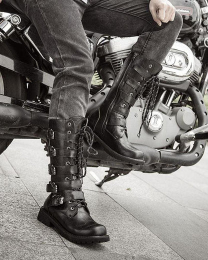 Bottes de Moto Aventure Audacieuses - bottes de moto noir - Bottes de Moto Aventure Confortables et Élégantes