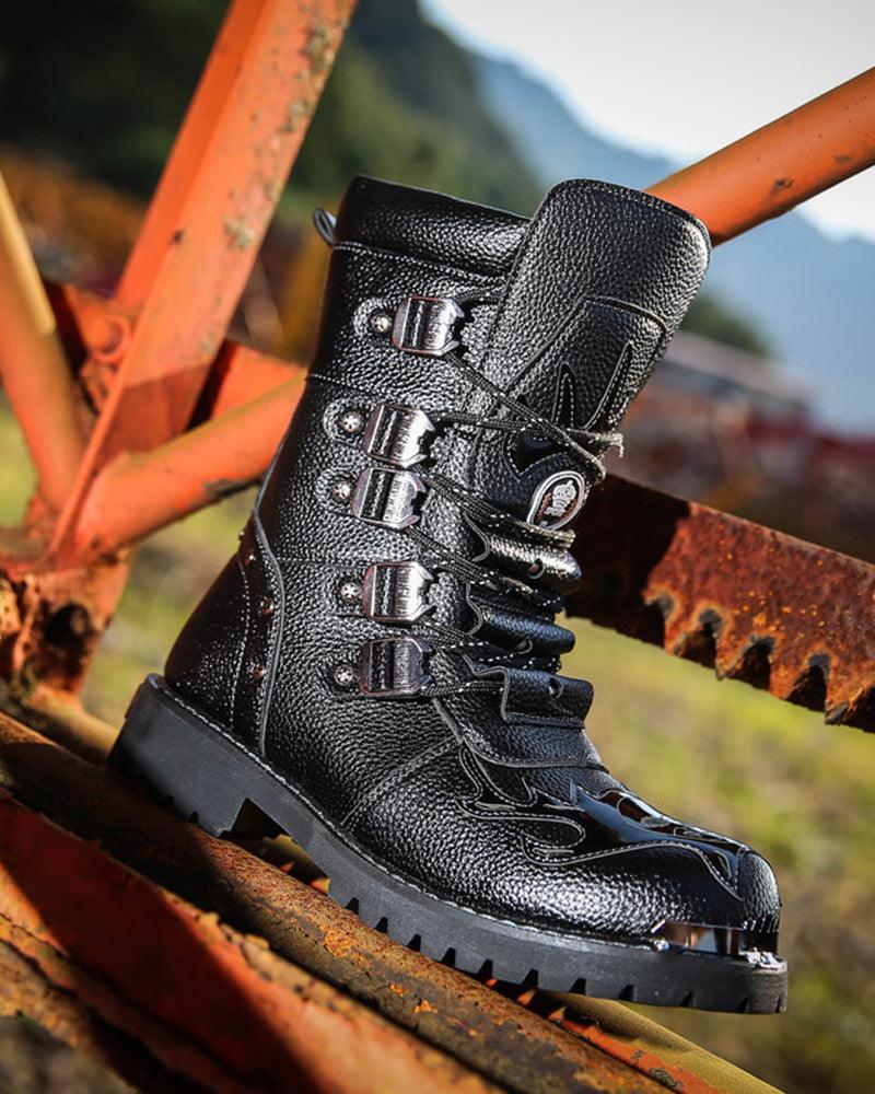 Bottes de Moto City Ride -  bottes noires - Bottes de Moto Confortables pour Techwear et Streetwear