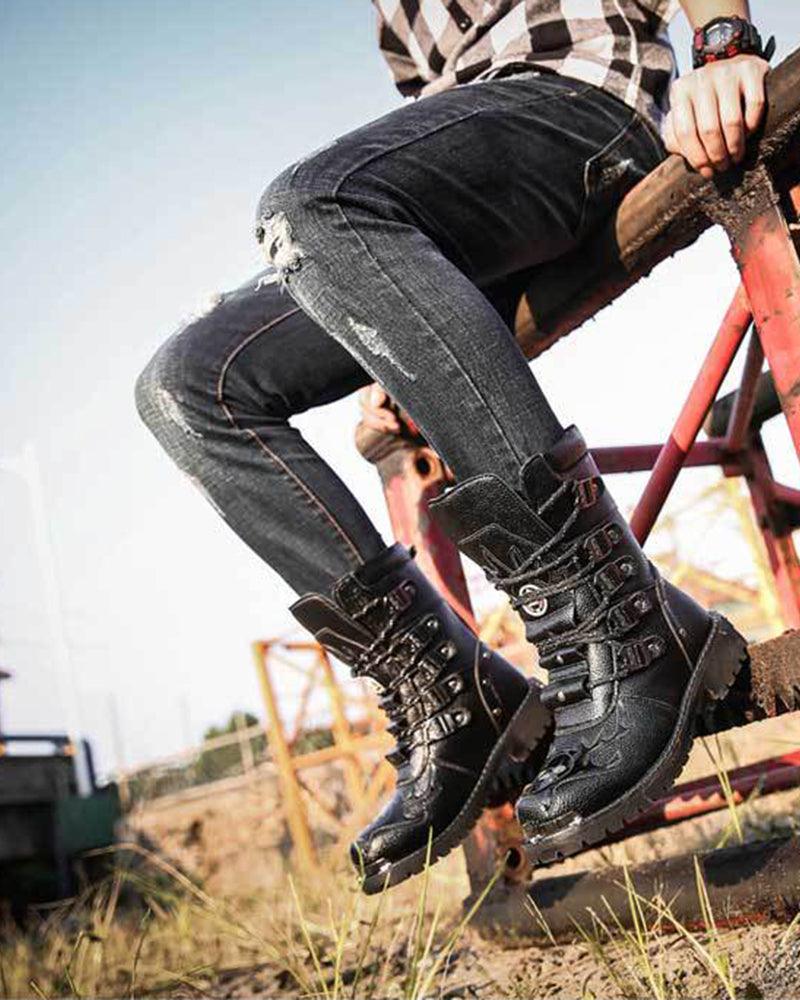 Bottes de Moto City Ride -  chaussures streetwear - Bottes de Moto Confortables pour Techwear et Streetwear