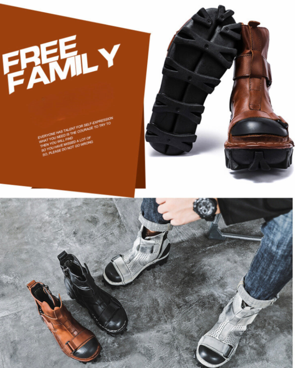 Bottes de Plateforme Rétro Unisexes Audacieuses -  bottes en cuir - Bottes de Travail Punk Unisexes à Plateforme