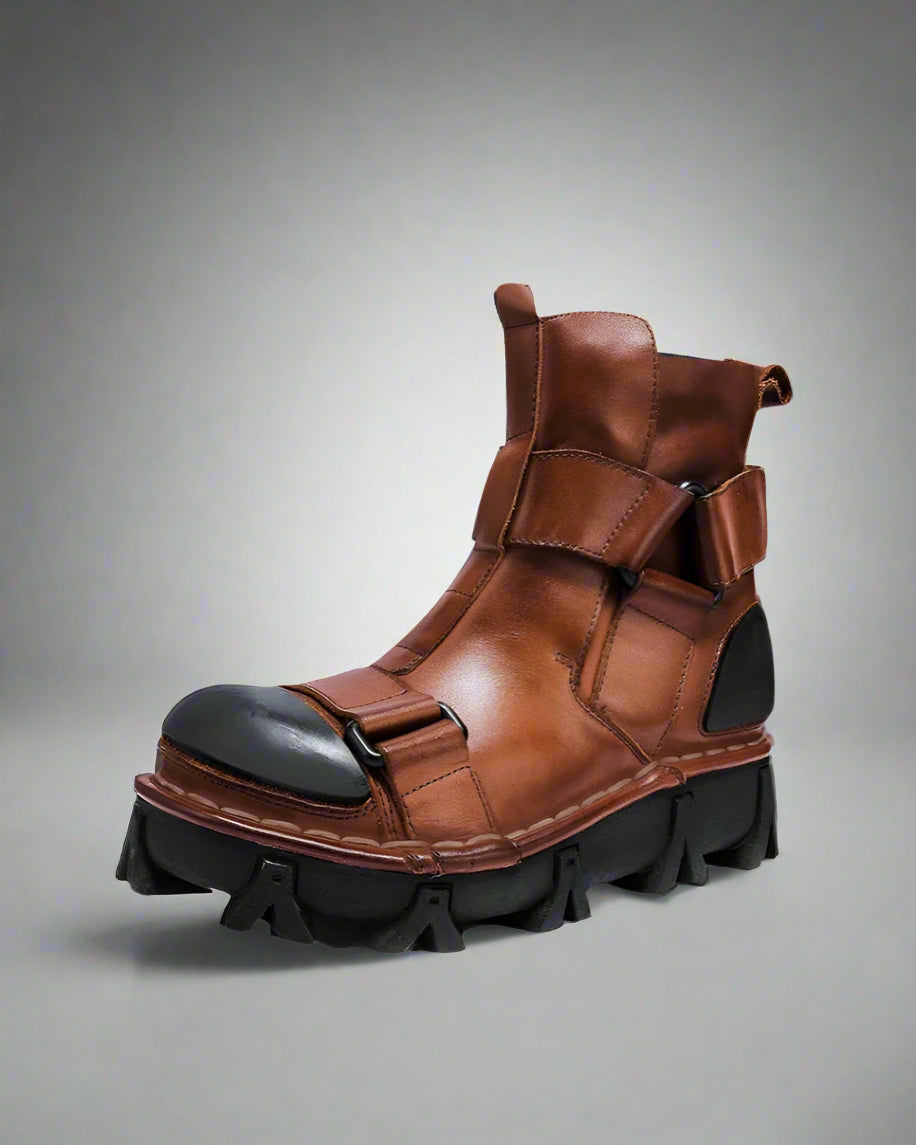 Bottes de Plateforme Rétro Unisexes Audacieuses - bottes - Bottes de Travail Punk Unisexes à Plateforme