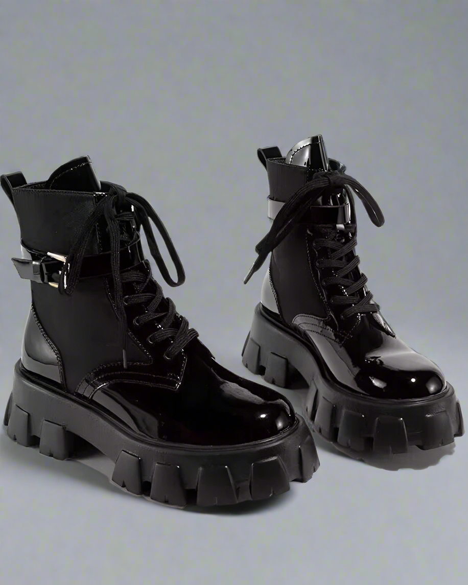 Bottes en Cuir Polyvalentes avec Poches - chaussures tendance - Bottes en Cuir Polyvalentes avec Poches pour Tous les Jours