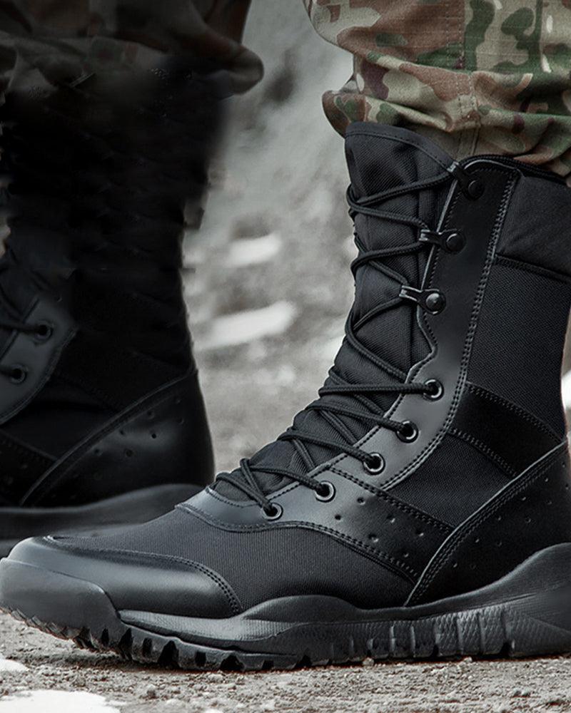 Bottes Hautes Tactiques Premier -  bottes cyberpunk - Bottes Hautes Tactiques Élégantes en Noir ou Kaki