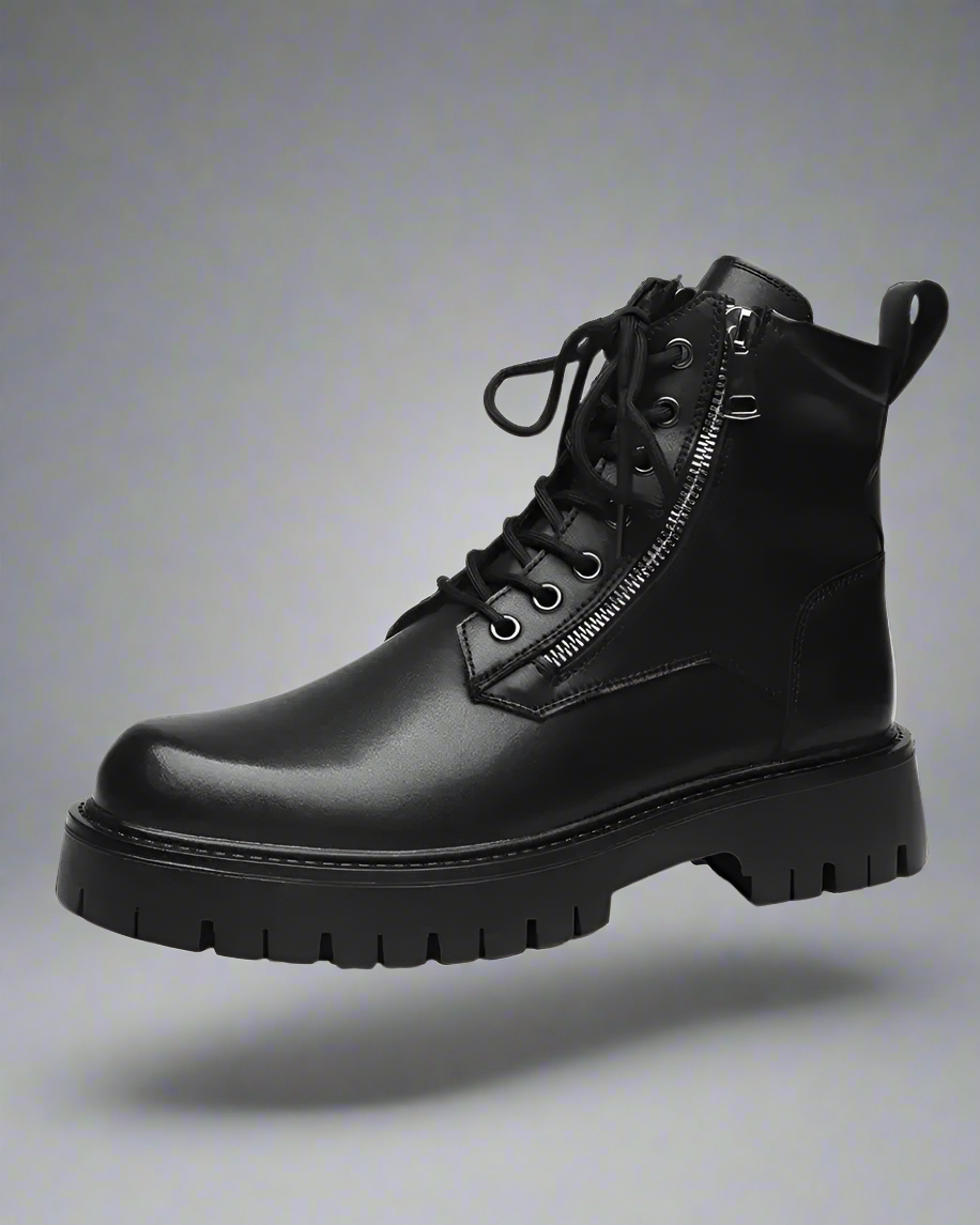 Bottes Moto Montantes Rebel - bottes moto - Bottes Moto Montantes Élégantes en PU pour Style Urbain