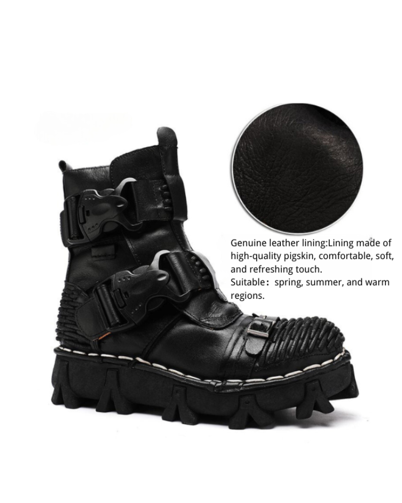 Bottes Techwear à Boucle Polyvalentes - bottes techwear - Bottes Techwear à Boucle pour Motards Aventureux