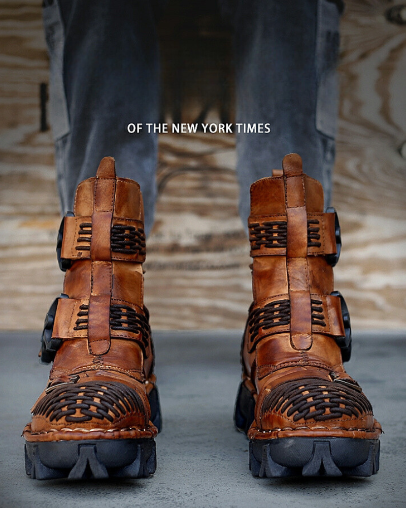 Bottes Techwear à Boucle Polyvalentes -  motards - Bottes Techwear à Boucle pour Motards Aventureux