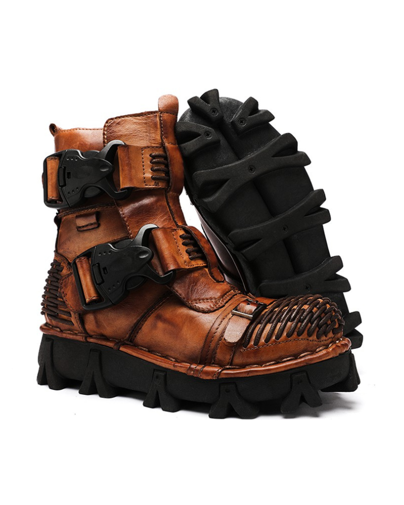 Bottes Techwear à Boucle Polyvalentes -  urbain - Bottes Techwear à Boucle pour Motards Aventureux