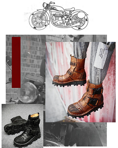 Bottes Techwear à Boucle Polyvalentes -  urbain - Bottes Techwear à Boucle pour Motards Aventureux