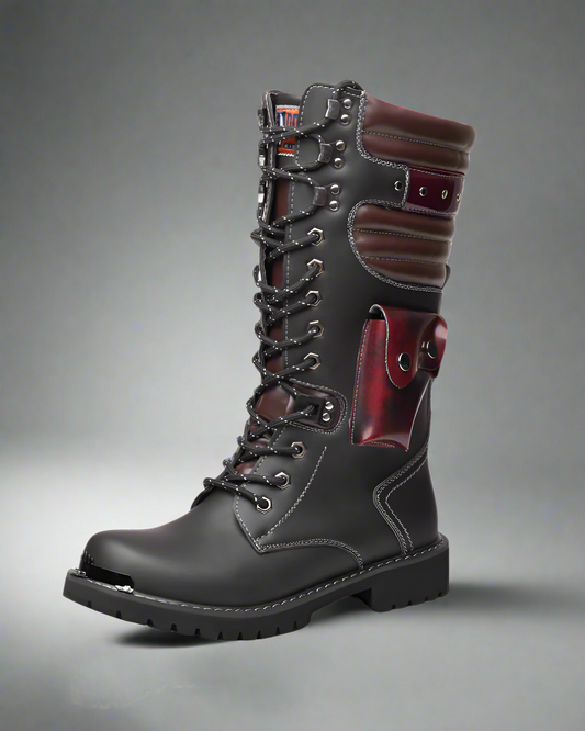 Bottines Noires Chic Montantes - bottines - Bottines noires montantes pour un style punk et urbain