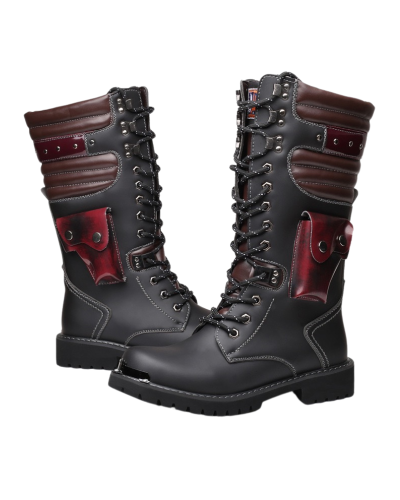 Bottines Noires Chic Montantes -  style punk - Bottines noires montantes pour un style punk et urbain