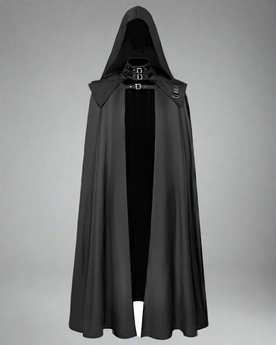 Cape à Capuche Gothique Énigmatique -  coton polyester - Cape à Capuche Gothique pour un Style Mystérieux