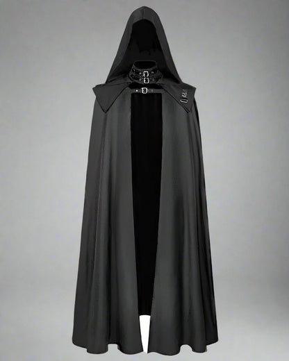 Cape à Capuche Gothique Énigmatique -  coton polyester - Cape à Capuche Gothique pour un Style Mystérieux