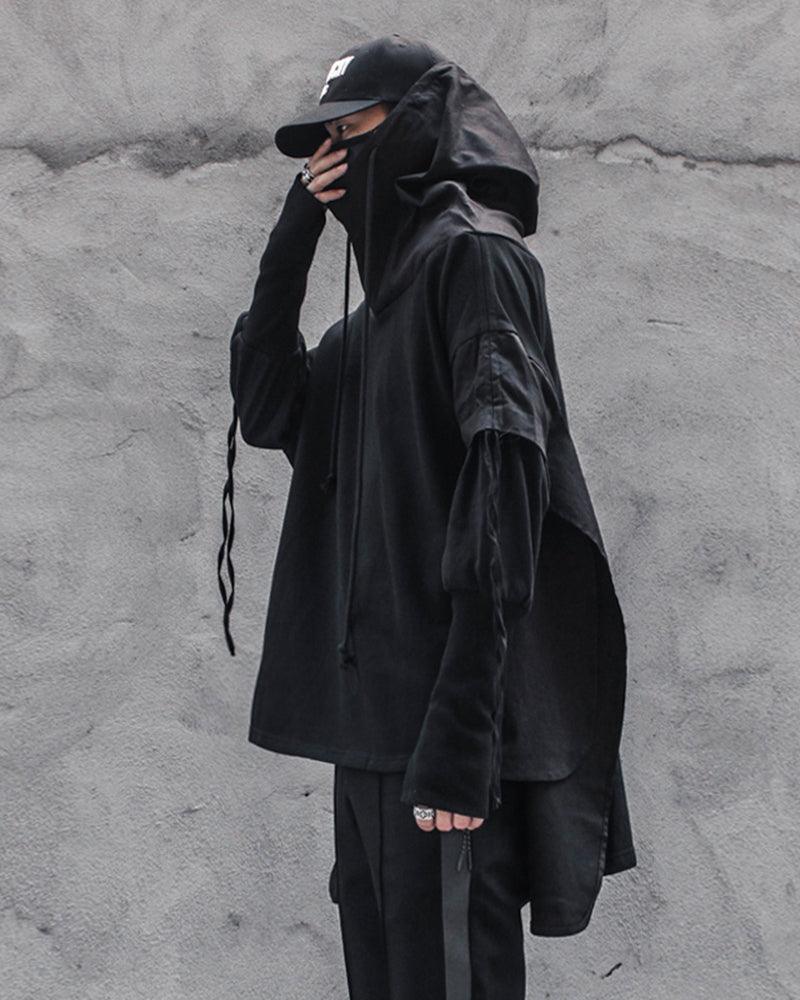 Cape à Capuche Ninja Futuriste -  esthétique futuriste - Cape à Capuche Ninja Futuriste : Élégance Techwear